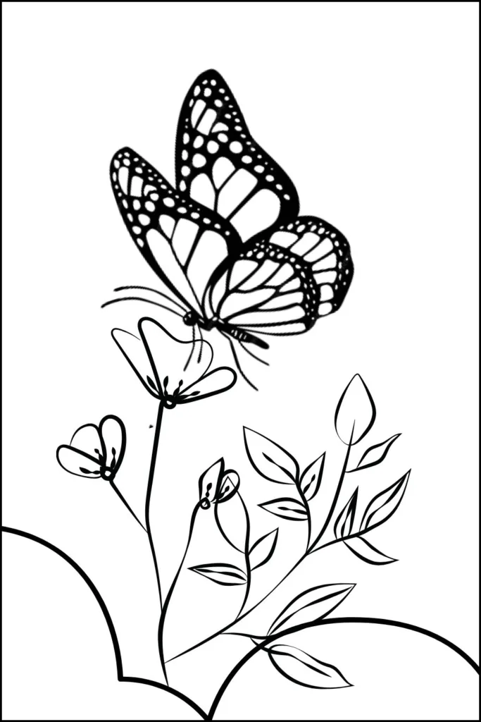 Flower Butterfly Coloring Pages